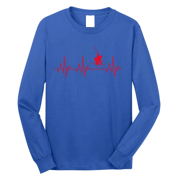 Skiing Skiing Skiing Skiers Winter Sports Heartbeat Gift Long Sleeve Shirt