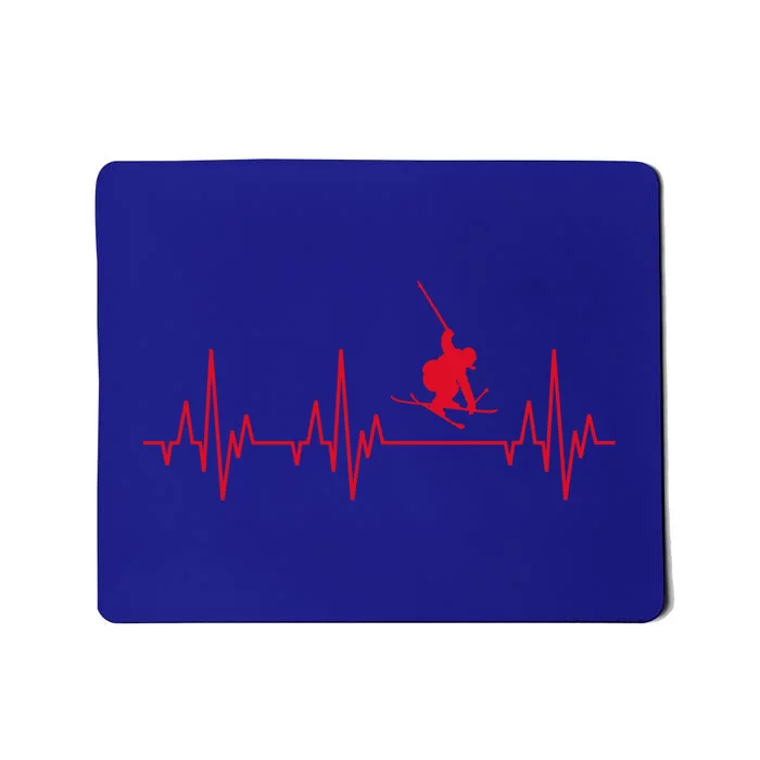 Skiing Skiing Skiing Skiers Winter Sports Heartbeat Gift Mousepad