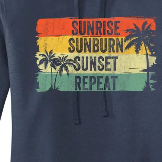 Sunrise Sunburn Sunset Repeat Summer Vacation Beach Outfit Gift Women's Pullover Hoodie