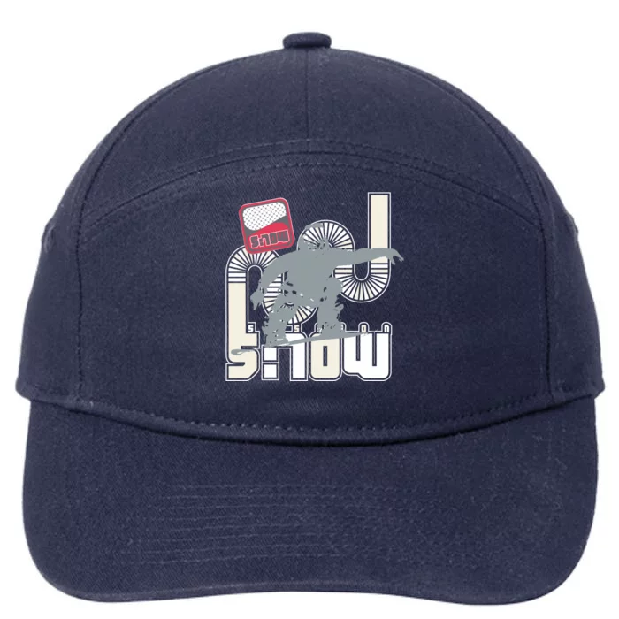 Snow Skiing Ski Graphic Gift 7-Panel Snapback Hat