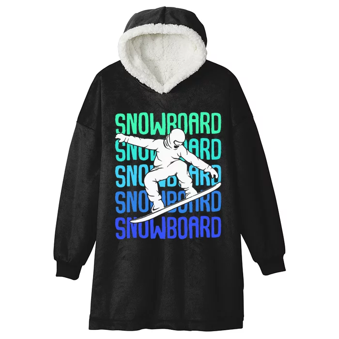 Snowboard Snowboarder Snowboarding Hooded Wearable Blanket