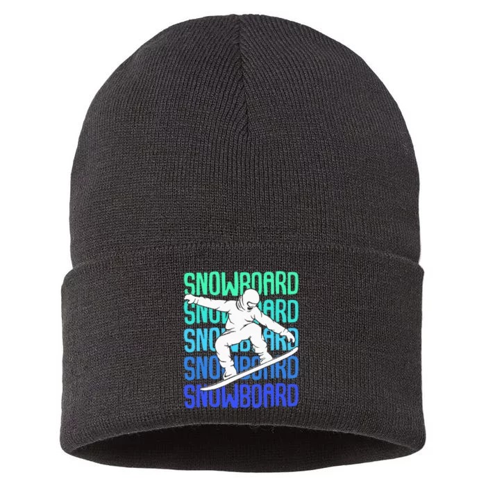 Snowboard Snowboarder Snowboarding Sustainable Knit Beanie