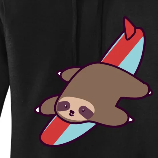 Surfing Sloth Women's Pullover Hoodie