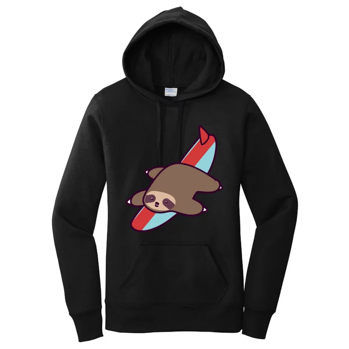 Surfing Sloth Women's Pullover Hoodie