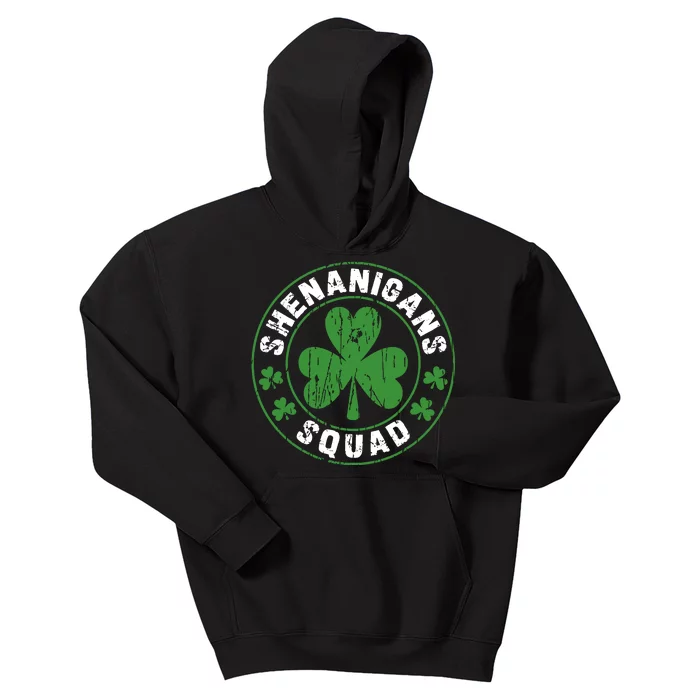 Shenanigans Squad Shamrocks Irish Funny St Patricks Day Kids Hoodie