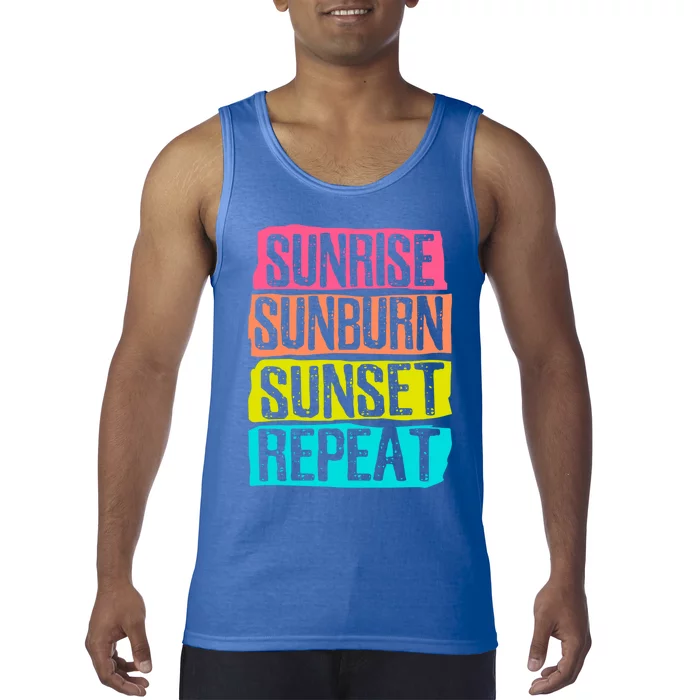 Sunrise Sunburn Sunset Repeat Summer Vacation Tourist Sun Gift Tank Top