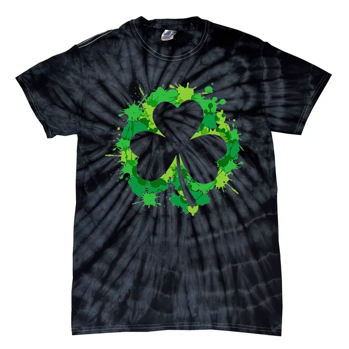 Splash Shamrock Saint Patrick's St Patty's Day Tie-Dye T-Shirt