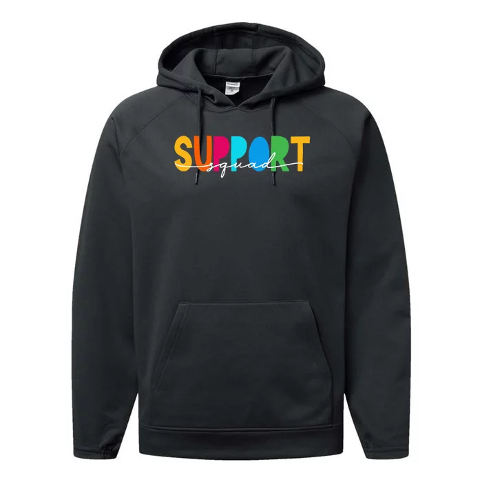 School Support Services Team Teacher Support Squad Performance Fleece Hoodie