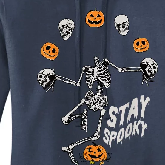 Stay Spooky Skeleton Shirt Trick Treat Halloween Skull Hand Women's Pullover Hoodie