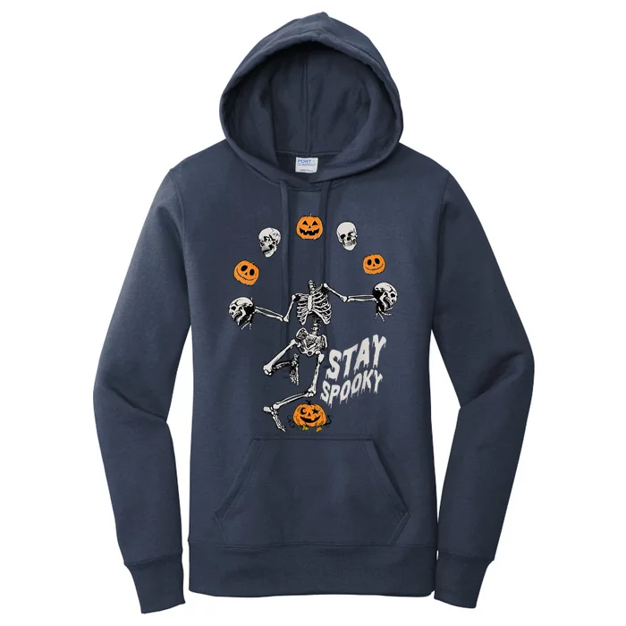 Stay Spooky Skeleton Shirt Trick Treat Halloween Skull Hand Women's Pullover Hoodie