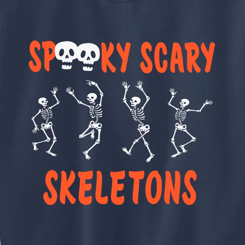 Spooky Scary Skeletons Dance Halloween Day Kids Sweatshirt