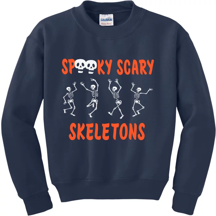 Spooky Scary Skeletons Dance Halloween Day Kids Sweatshirt