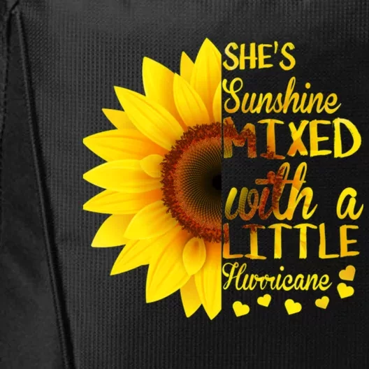 She Sunflower Sunshine Mixed With A Little Hurricane Gift City Backpack