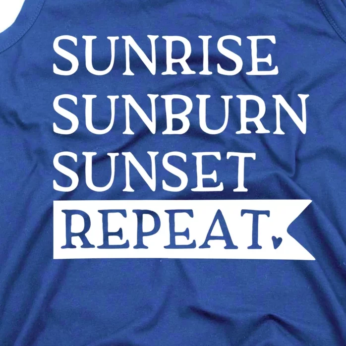 Sunrise Sunburn Sunset Repeat Summertime Sun Tan Design Cool Gift Tank Top