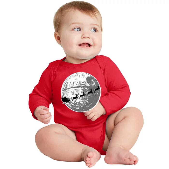 Santas Sleigh Space Star Planet Baby Long Sleeve Bodysuit