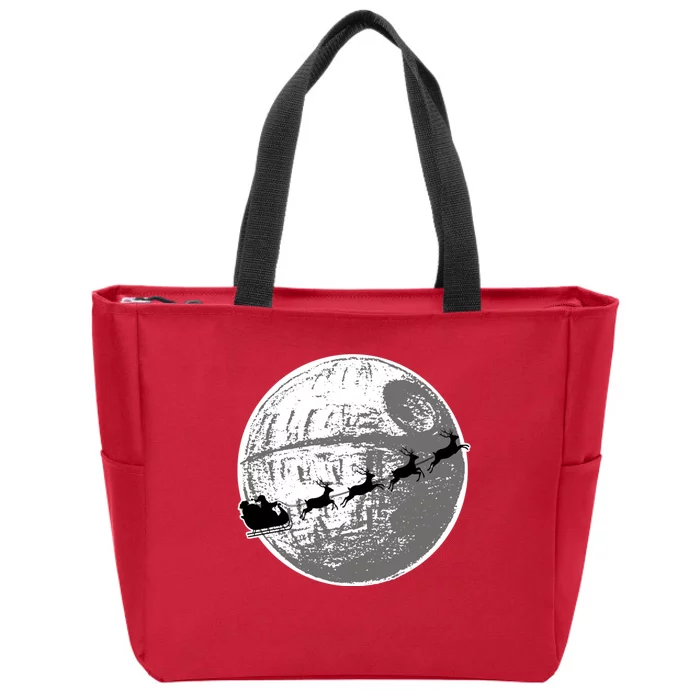 Santas Sleigh Space Star Planet Zip Tote Bag