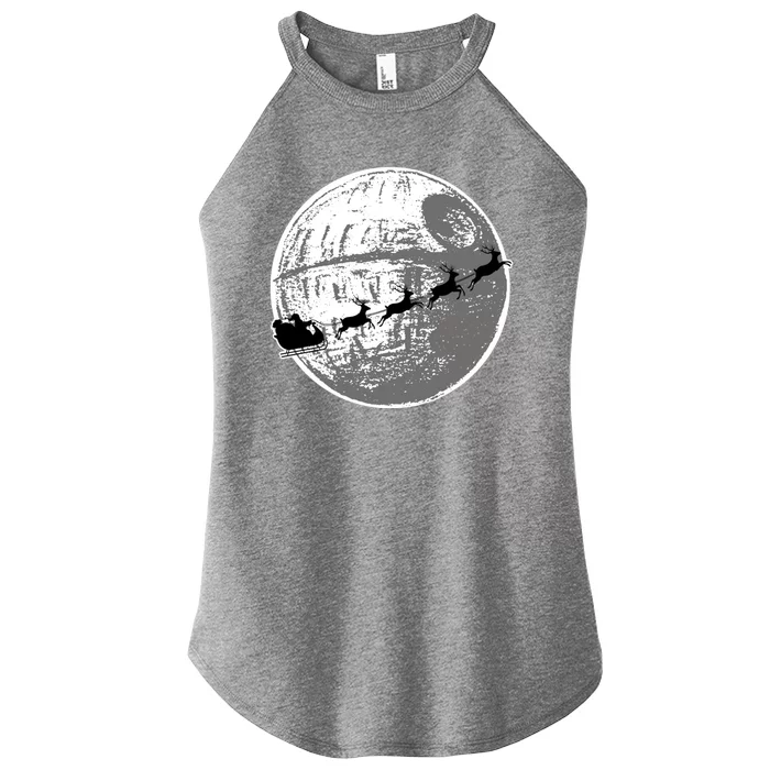 Santas Sleigh Space Star Planet Women’s Perfect Tri Rocker Tank