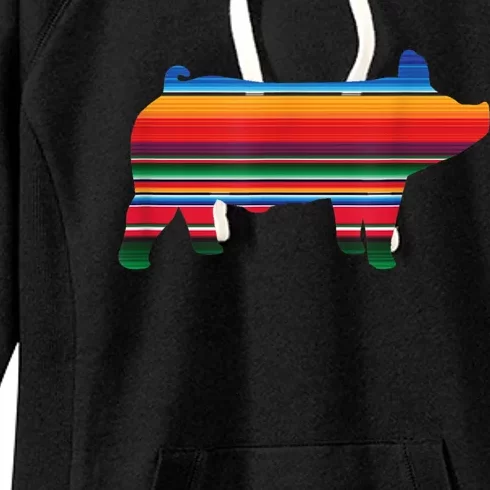 Show Swine Serape Pig Women's Fleece Hoodie