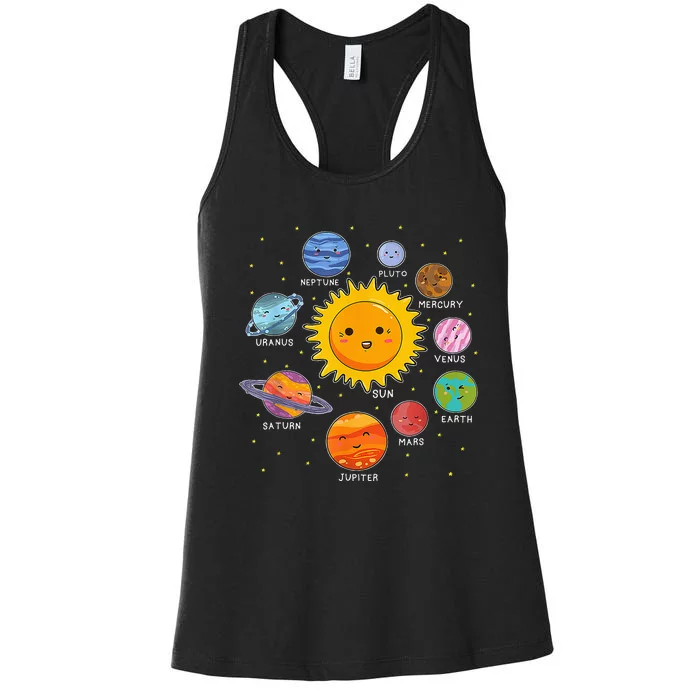 Solar System Space Planets For Stem Women's Racerback Tank