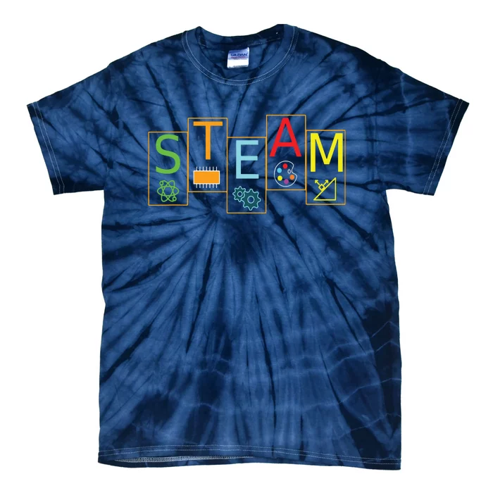 STEAM Symbols STEM Science Engineering ART Math Tee Tie-Dye T-Shirt