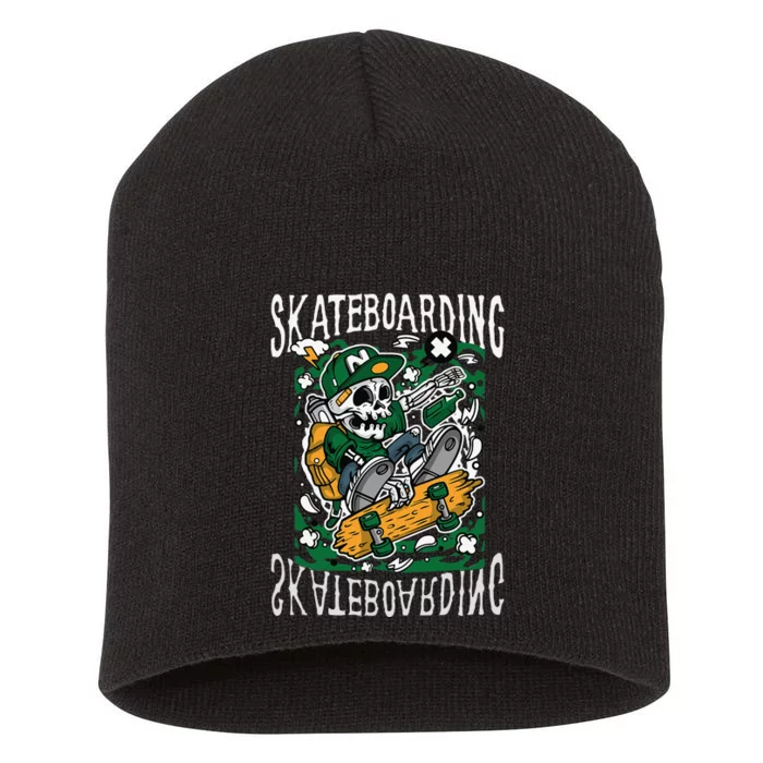 SkateBoarding Skull SkateBoard Santa Cruz Street Wear Short Acrylic Beanie