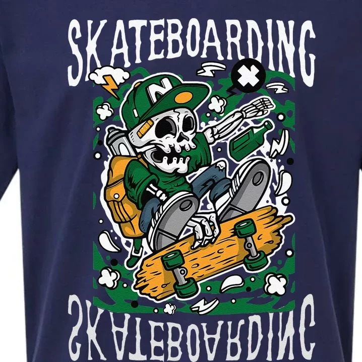 SkateBoarding Skull SkateBoard Santa Cruz Street Wear Sueded Cloud Jersey T-Shirt