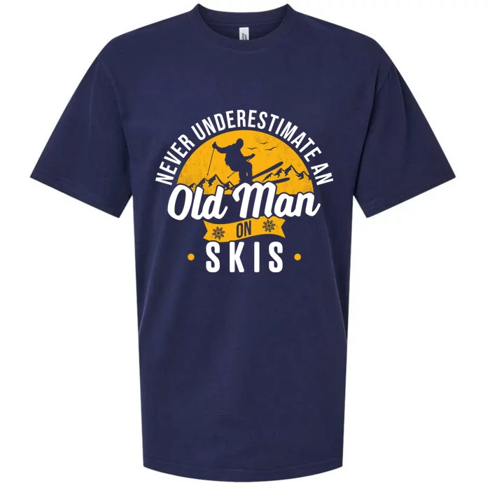 Ski Skiing Skier Never Underestimate An Old On Skis Gift Sueded Cloud Jersey T-Shirt