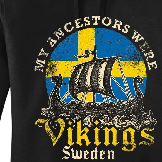 Swedish Sweden Swede Viking Ship Flag Women's Pullover Hoodie