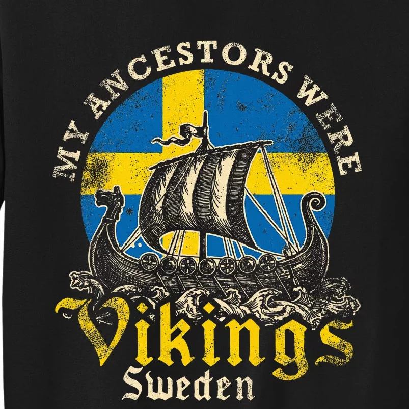 Swedish Sweden Swede Viking Ship Flag Tall Sweatshirt