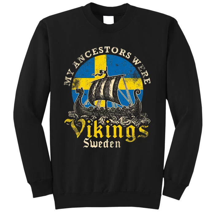 Swedish Sweden Swede Viking Ship Flag Tall Sweatshirt