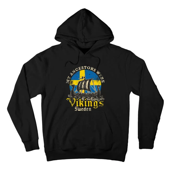 Swedish Sweden Swede Viking Ship Flag Tall Hoodie