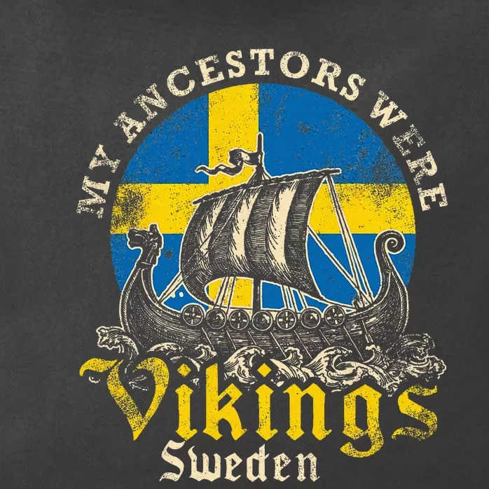 Swedish Sweden Swede Viking Ship Flag Zip Tote Bag