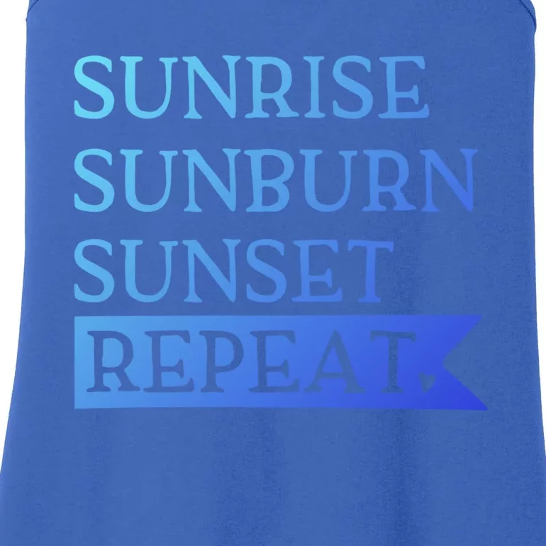 Sunrise Sunburn Sunset Repeat Summertime Sun Tan Design Cool Gift Ladies Essential Tank