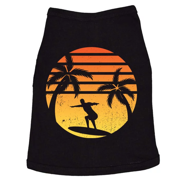 Summer Surf Sunset Retro Doggie Tank