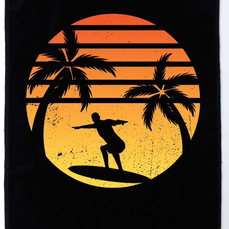 Summer Surf Sunset Retro Platinum Collection Golf Towel