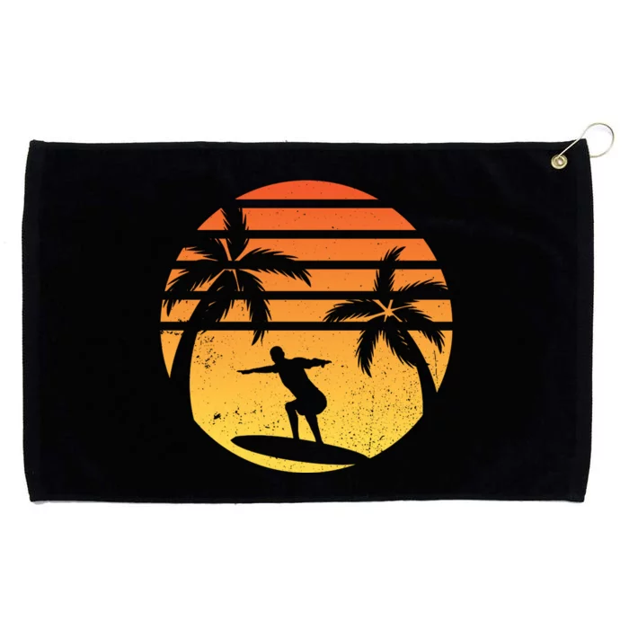 Summer Surf Sunset Retro Grommeted Golf Towel