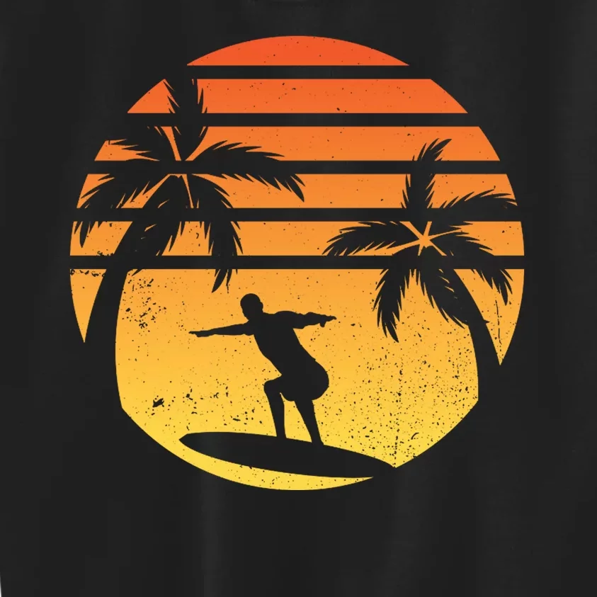 Summer Surf Sunset Retro Kids Sweatshirt