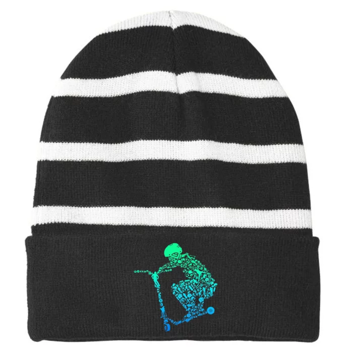 Scooter Stunt Striped Beanie with Solid Band