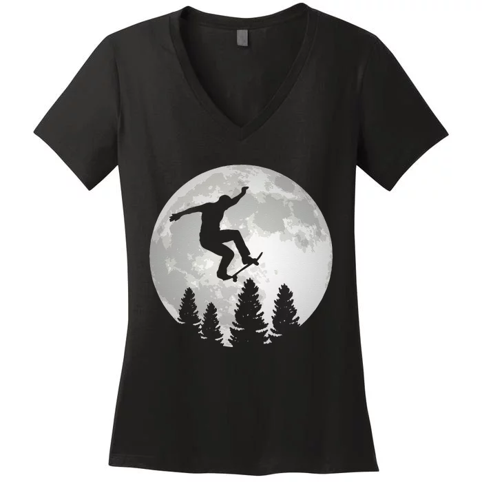 Skater  Skateboard 's Skateboarding Skateboarder Women's V-Neck T-Shirt