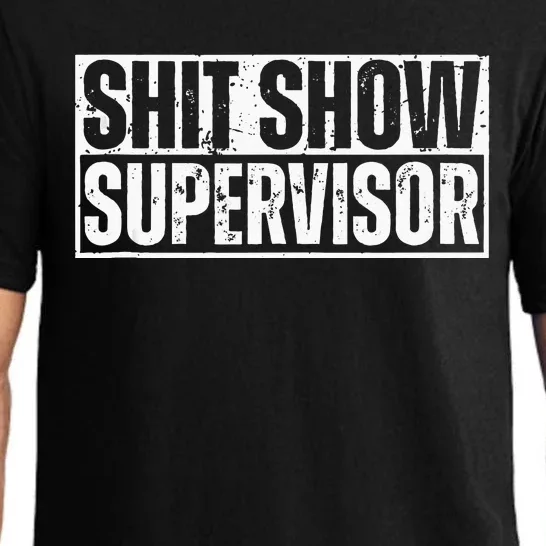 Shit Show Supervisor Funny Sarcastic Adult Humor Retro Pajama Set