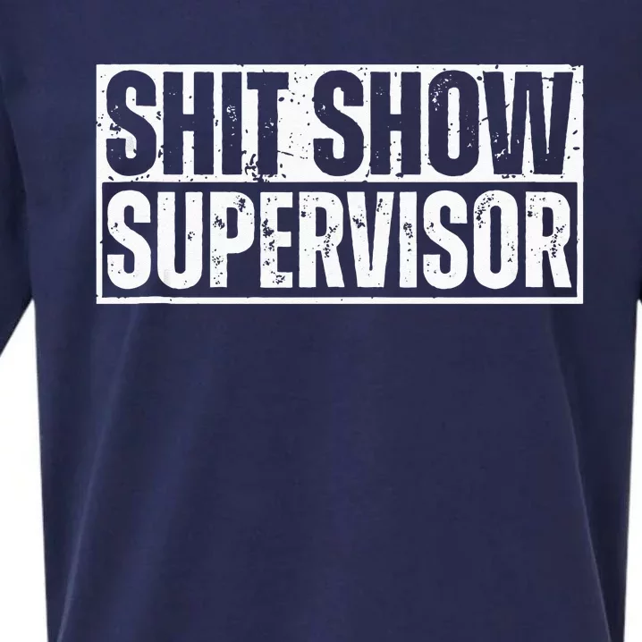 Shit Show Supervisor Funny Sarcastic Adult Humor Retro Sueded Cloud Jersey T-Shirt