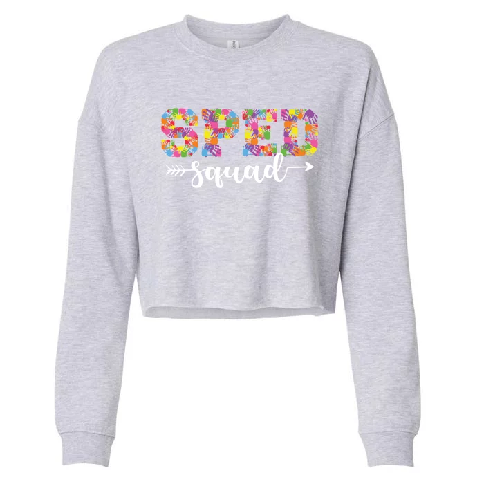 Sped Squad Special Education Inclusion Teacher Cool Gift Cropped Pullover Crew