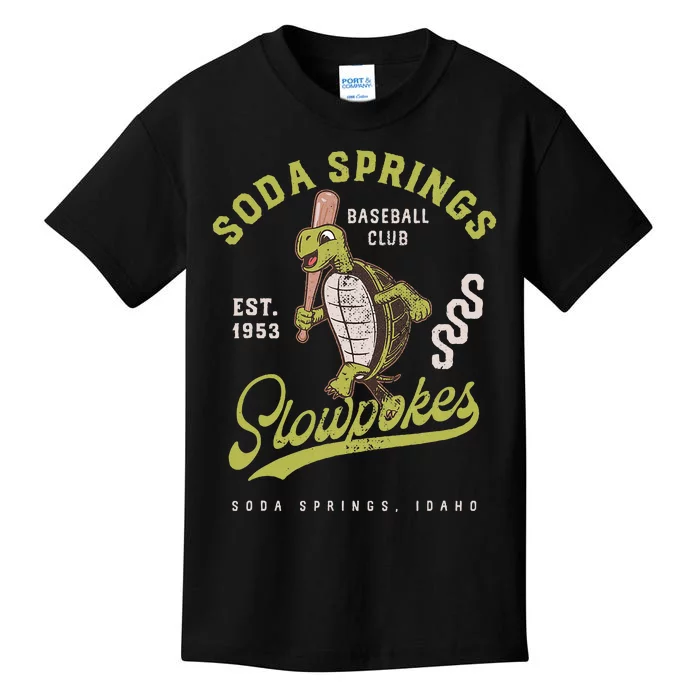 Soda Springs Slowpokes Retro Minor League Baseball Team Kids T-Shirt