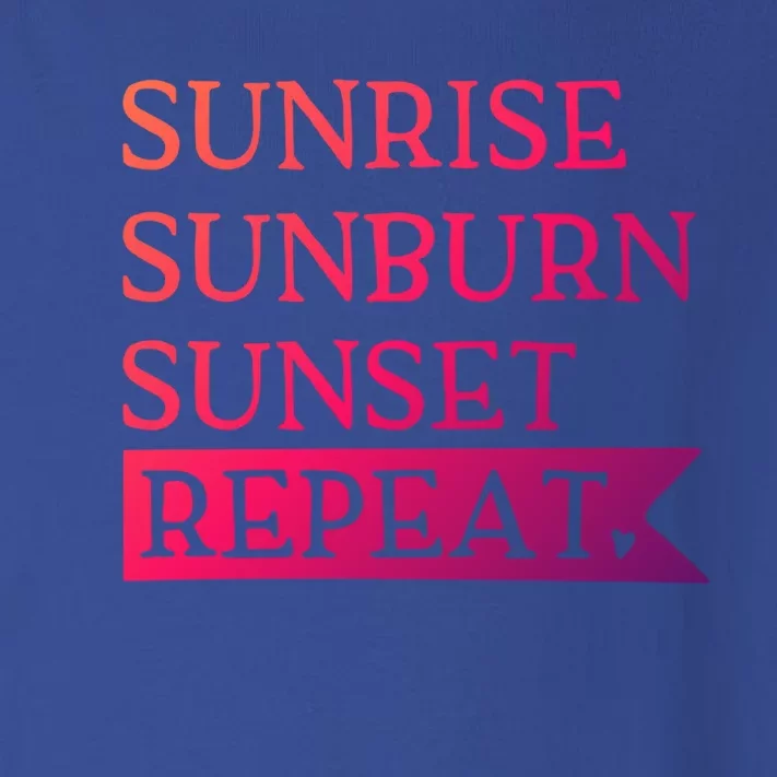 Sunrise Sunburn Sunset Repeat Summertime Sun Tan Design Cool Gift Toddler Long Sleeve Shirt