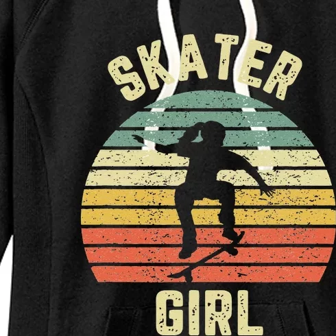 Skater  Shirt Skateboarder  Retro Skateboarding Gift Women's Fleece Hoodie