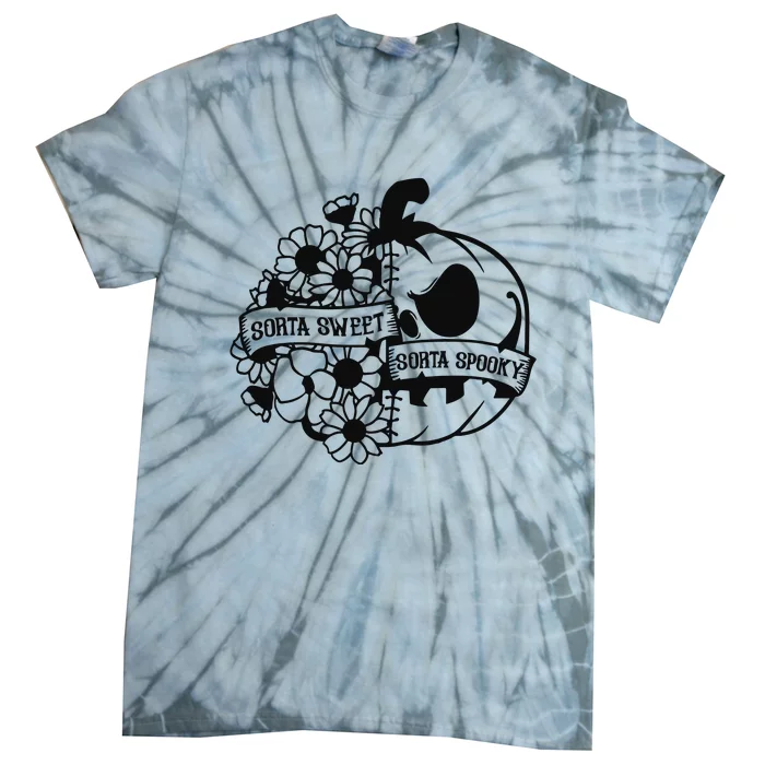 Sorta Sweet Sorta Spooky Floral Pumpkin Tie-Dye T-Shirt