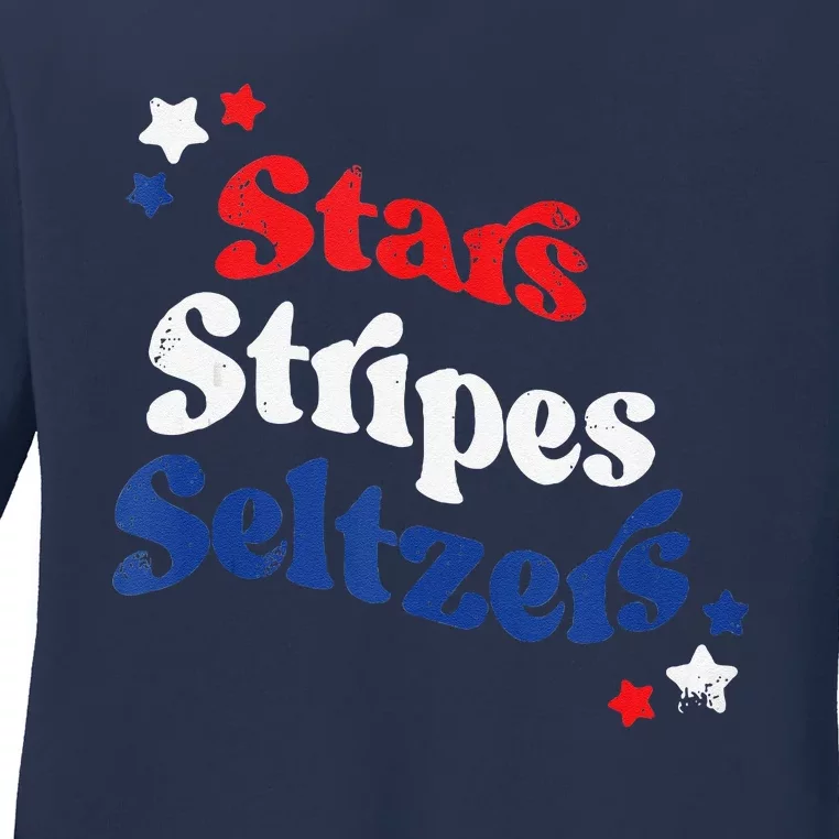 Stars Stripes Seltzers Ladies Long Sleeve Shirt