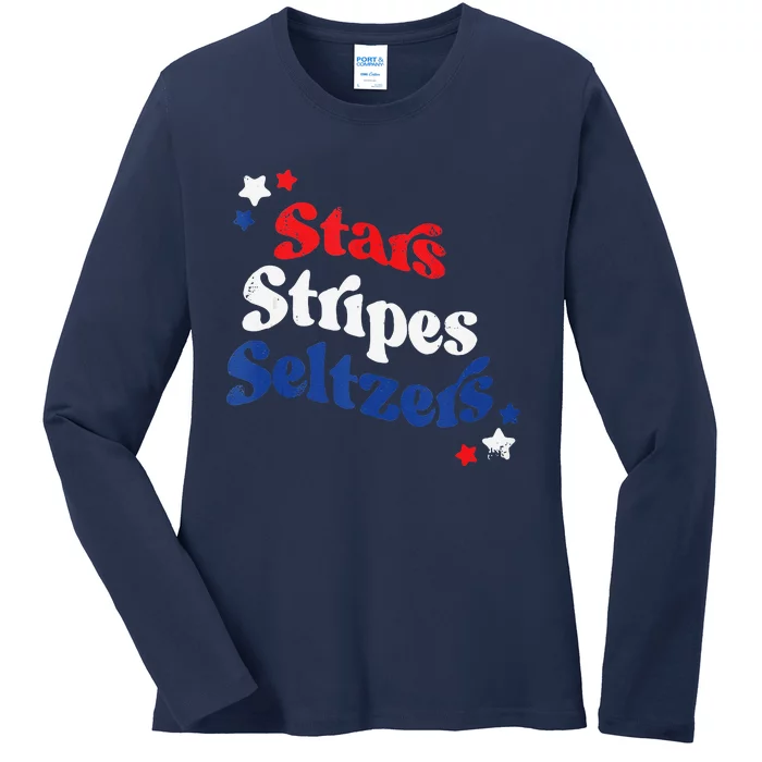 Stars Stripes Seltzers Ladies Long Sleeve Shirt