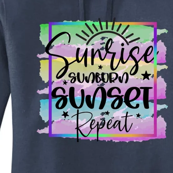 Sunrise Sunburn Sunset Repeat Cool Gift Women's Pullover Hoodie