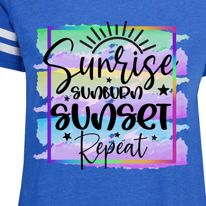 Sunrise Sunburn Sunset Repeat Cool Gift Enza Ladies Jersey Football T-Shirt